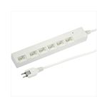 (まとめ)YAZAWA 横差し個別スイッチ付節電タップ Y02YBKS662WH【×2セット】