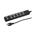 (まとめ)YAZAWA 個別スイッチ付節電タップ Y02BKS662BK【×2セット】