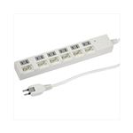(まとめ)YAZAWA 個別スイッチ付節電タップ Y02BKS661WH【×3セット】