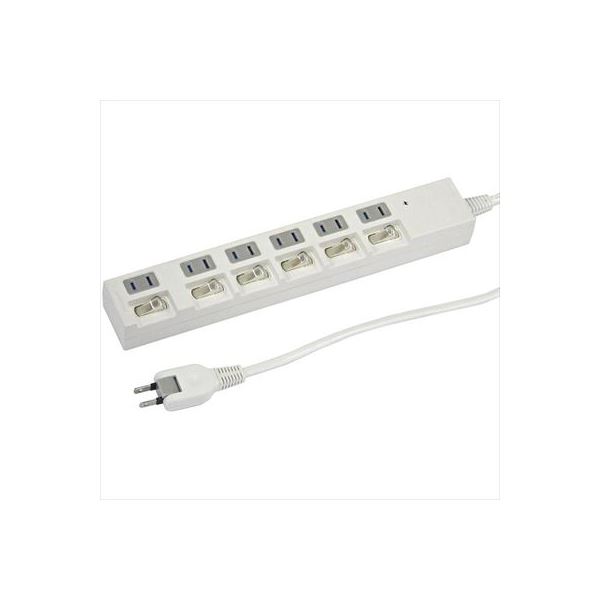 (まとめ)YAZAWA 個別スイッチ付節電タップ Y02BKS661WH【×3セット】f00