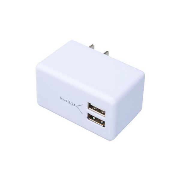(まとめ)YAZAWA 高出力USB充電器 MCU31A2WH【×3セット】f00