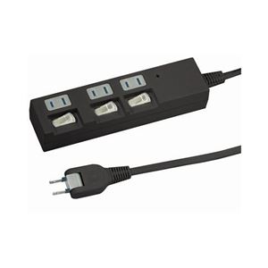 (まとめ)YAZAWA 個別スイッチ付節電タップ Y02BKS335BK【×3セット】