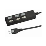 (まとめ)YAZAWA 個別スイッチ付節電タップ Y02BKS335BK【×3セット】