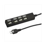(まとめ)YAZAWA 個別スイッチ付節電タップ Y02BKS442BK【×3セット】