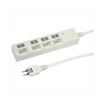 (まとめ)YAZAWA 個別スイッチ付節電タップ Y02BKS441WH【×3セット】