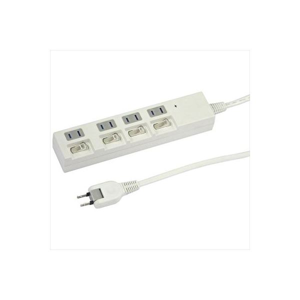 (まとめ)YAZAWA 個別スイッチ付節電タップ Y02BKS441WH【×3セット】f00