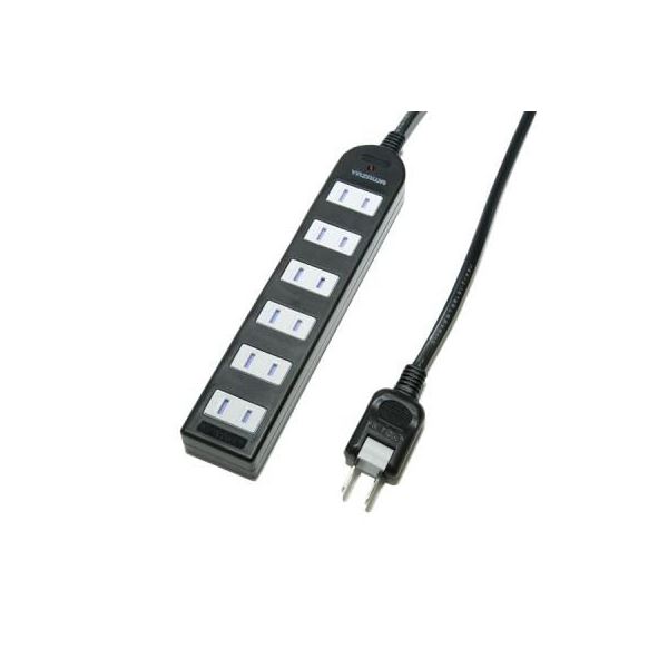 (まとめ)YAZAWA ノイズフィルター付AV機器タップ Y02KNS602BK【×3セット】f00