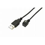 (まとめ)変換名人 USB A to micro上L型100cmケーブル USBA-MCUL/CA100【×10セット】