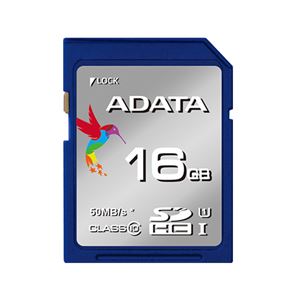 (まとめ)ADATA Premier SDHCカード 16GB Class10 UHS-I ASDH16GUICL10-R【×10セット】 - 拡大画像