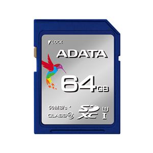 (まとめ)ADATA Premier SDHCカード 64GB Class10 UHS-I ASDX64GUICL10-R【×2セット】 - 拡大画像