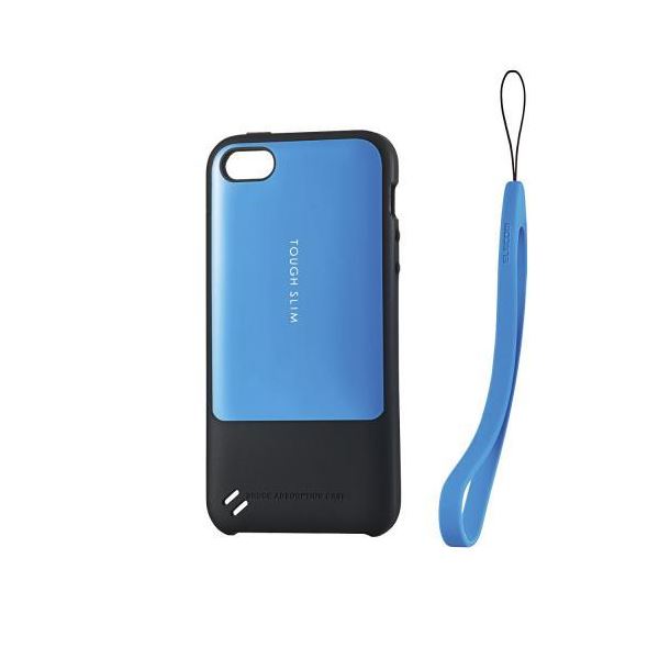 (まとめ)エレコム iPhone5/5s用TOUGH SLIMケース PM-A16STSBU【×2セット】f00