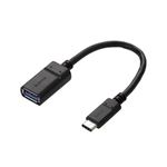 (まとめ)エレコム USB3.1ケーブル(Type-C-Standard-A) USB3-AFCM01NBK【×2セット】