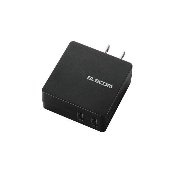 (まとめ)エレコム MPA-ACUCN005シリーズ2ポートBK MPA-ACUCN005BK【×3セット】f00