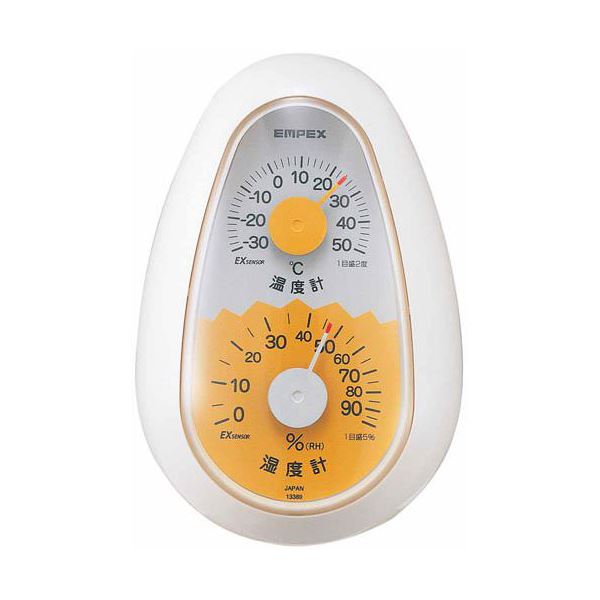 (まとめ)EMPEX 温度・湿度計 起き上がりこぼし 温度・湿度計 TM-2321 ホワイト(×5セット) b04