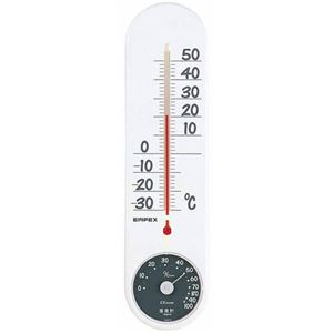 (まとめ)EMPEX 温・湿度計 くらしのメモリー温・湿度計 壁掛用 TG-6621 ホワイト【×5セット】 - 拡大画像