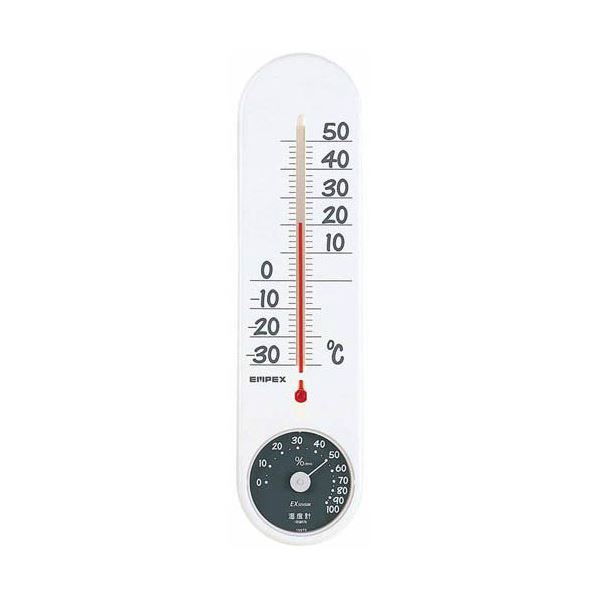 (まとめ)EMPEX 温・湿度計 くらしのメモリー温・湿度計 壁掛用 TG-6621 ホワイト(×5セット) b04