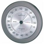 (まとめ)EMPEX 温度・湿度計 スーパーEX高品質 温度・湿度計 壁掛用 EX-2737 メタリックグレー【×2セット】
