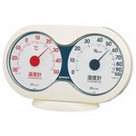 (まとめ)EMPEX 温度・湿度計 アキュート 温度・湿度計 卓上用 TM-2781 オフホワイト×レッド【×5セット】