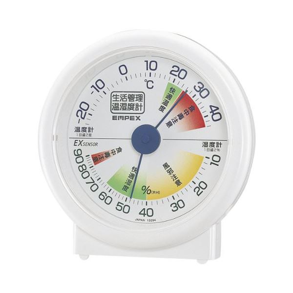 (まとめ)EMPEX 生活管理 温度・湿度計 卓上用 TM-2401 ホワイト(×5セット) b04