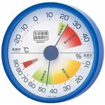(まとめ)EMPEX 生活管理 温度・湿度計 壁掛用 TM-2416 クリアブルー【×5セット】
