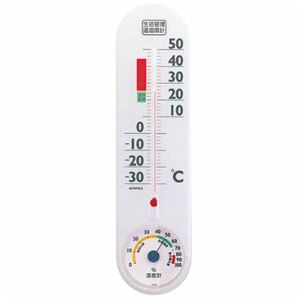 (まとめ)EMPEX 生活管理 温度・湿度計 壁掛用 TG-2451 クリアホワイト【×5セット】 - 拡大画像