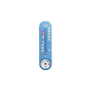 (まとめ)EMPEX 生活管理 温度・湿度計 壁掛用 TG-2456 クリアブルー【×5セット】 - 拡大画像
