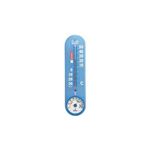 (まとめ)EMPEX 生活管理 温度・湿度計 壁掛用 TG-2456 クリアブルー【×5セット】