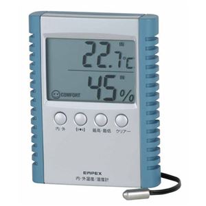 (まとめ)EMPEX デジコンフォII デジタル湿度計 内外温度計 TD-8172【×2セット】 - 拡大画像