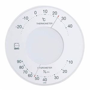 (まとめ)EMPEX 温度・湿度計 セレナ 温度・湿度計 壁掛用 LV-4303 ホワイト【×5セット】 - 拡大画像