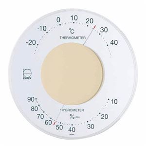 (まとめ)EMPEX 温度・湿度計 セレナ 温度・湿度計 壁掛用 LV-4304 ベージュ【×5セット】 - 拡大画像