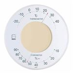 (まとめ)EMPEX 温度・湿度計 セレナ 温度・湿度計 壁掛用 LV-4304 ベージュ【×5セット】