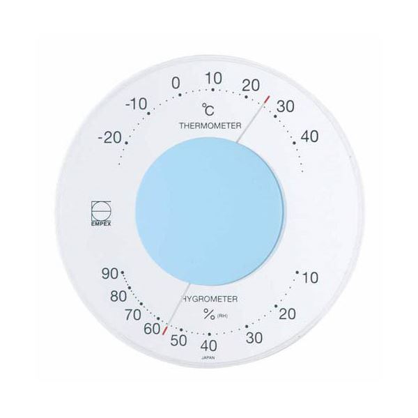 (まとめ)EMPEX 温度・湿度計 セレナ 温度・湿度計 壁掛用 LV-4306 ライトブルー(×5セット) b04