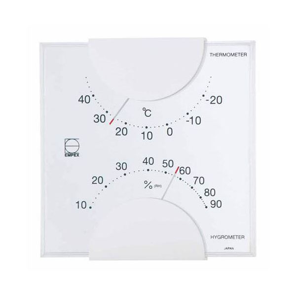 (まとめ)EMPEX 温度・湿度計 エルム 温度・湿度計 壁掛用 LV-4901 ホワイト(×5セット) b04