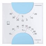 (まとめ)EMPEX 温度・湿度計 エルム 温度・湿度計 壁掛用 LV-4906 ライトブルー【×5セット】
