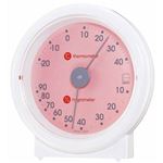 (まとめ)EMPEX 温度・湿度計 リビ温・湿度計 置用 LV-4605 ライトピンク【×5セット】