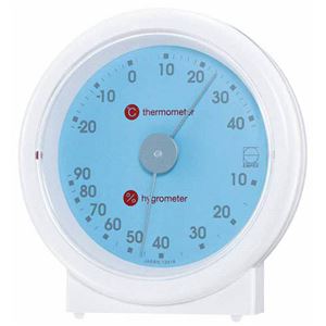 (まとめ)EMPEX 温度・湿度計 リビ温・湿度計 置用 LV-4606 ライトブルー【×5セット】 - 拡大画像