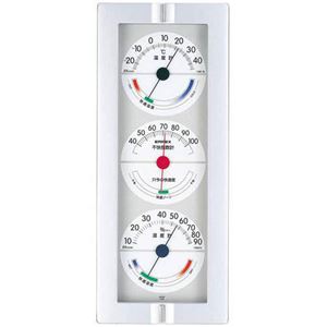 (まとめ)EMPEX 温度・湿度計 快適モニター(温度・湿度・不快指数計) 掛用 CM-635 ホワイト【×2セット】 - 拡大画像
