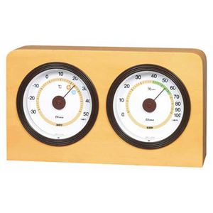 (まとめ)EMPEX 温度・湿度計 ウッディデュオ 温度・湿度計 置型 TM-612【×2セット】 - 拡大画像