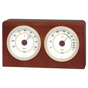 (まとめ)EMPEX 温度・湿度計 ウッディデュオ 温度・湿度計 置型 TM-616【×2セット】