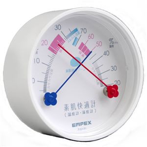 (まとめ)EMPEX 温度湿度計 素肌快適計 TM-4711 スノーホワイト【×5セット】