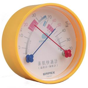 (まとめ)EMPEX 温度湿度計 素肌快適計 TM-4714 マンダリンオレンジ【×5セット】