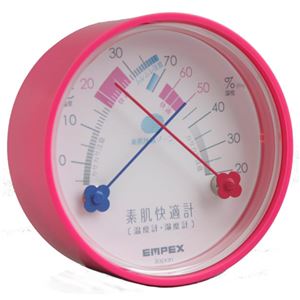 (まとめ)EMPEX 温度湿度計 素肌快適計 TM-4715 プレミアムローズ【×5セット】