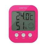 (まとめ)DRETEC デジタル温湿度計 オプシス 5段階の表情で室内の快適度を表示 O-230PK【×3セット】