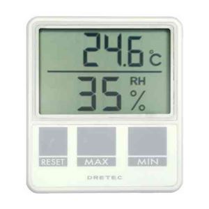 (まとめ)DRETEC 空調のチェックに便利な温湿度計 デジタル温湿度計 O-214WT【×3セット】 - 拡大画像
