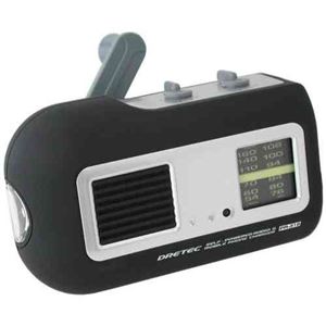 (まとめ)DRETEC コンパクトラジオライト 濡れても安心、防滴タイプの防災ラジオ PR-319BK【×2セット】 商品写真
