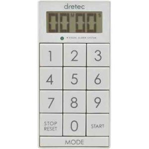 (まとめ)DRETEC キッチンタイマー 光と音で時間をお知らせ デジタルタイマー スリムキューブ T-520WT【×5セット】 商品画像