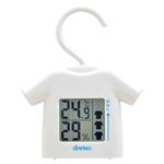 (まとめ)DRETEC 部屋干し番温湿度計 かわいいTシャツ型 カラーで部屋干しを楽しく ホワイト O-262WT【×5セット】