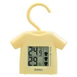 (まとめ)DRETEC 部屋干し番温湿度計 かわいいTシャツ型 カラーで部屋干しを楽しく イエロー O-262YE【×5セット】