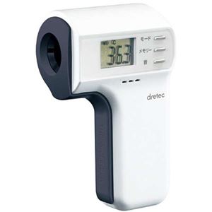 DRETEC 非接触 赤外線体温計 触れずにはかれる体温計 TO-400WT - 拡大画像