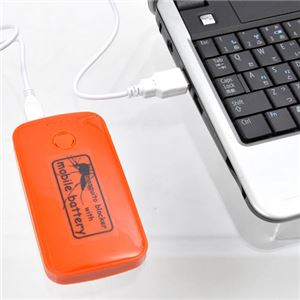 (まとめ)サンコー 蚊よけ付きモバイルバッテリー オレンジ USBTMQ5R【×2セット】 商品写真2
